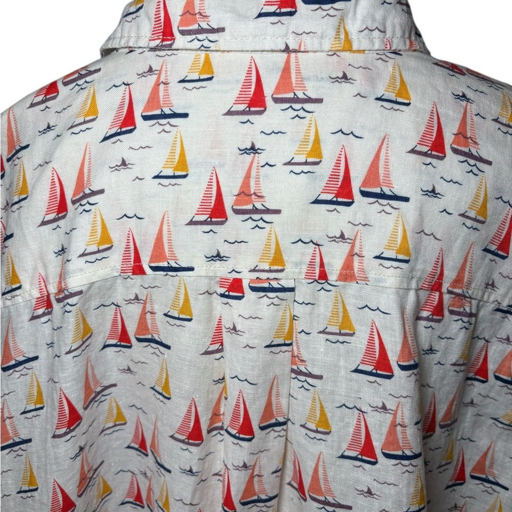 Cynthia Rowley Linen Sleeveless Sailboat Print Dress Shark Plus Size 3x - Picture 7 of 10